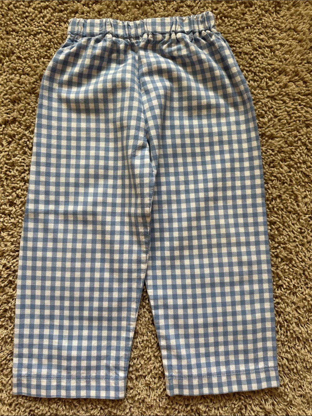 Kids Light Blue and White Gingham Pants